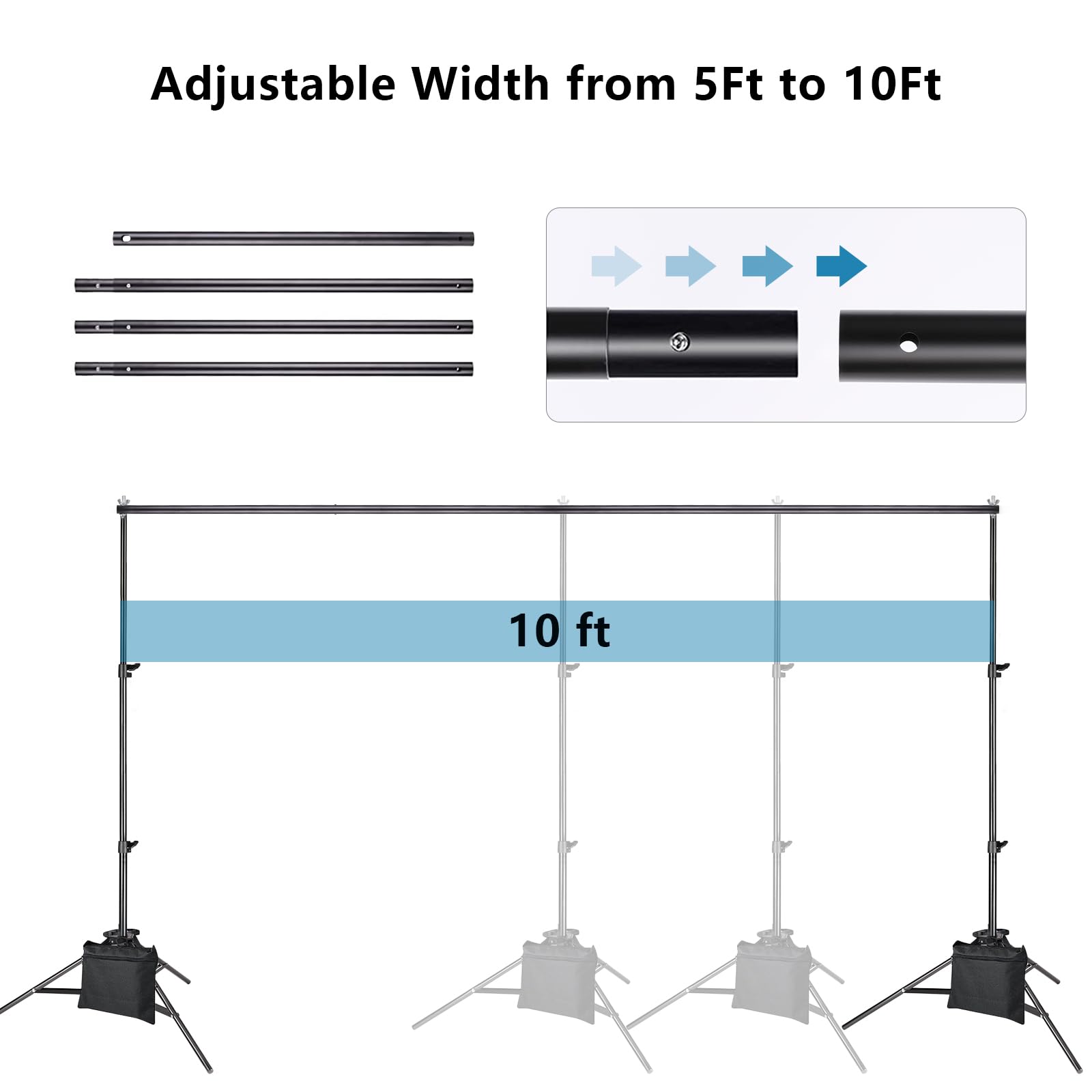 洋楽 Federated Backdrop - Sound Dimention ZBWW Adjustable Backdrop Stand for Photography and Events